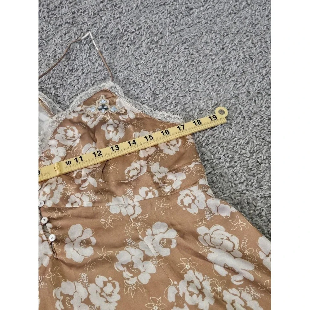 Intimately Free People Night Special Cami Floral Lace Trim Women Small Tan